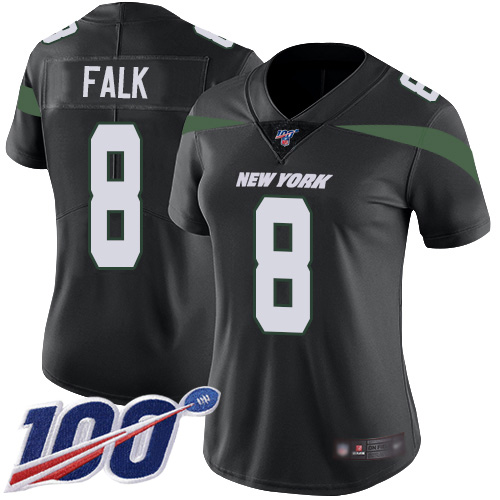 New York Jets Limited Black Women Luke Falk Alternate Jersey NFL Football #8 100th Season Vapor Untouchable->youth nfl jersey->Youth Jersey